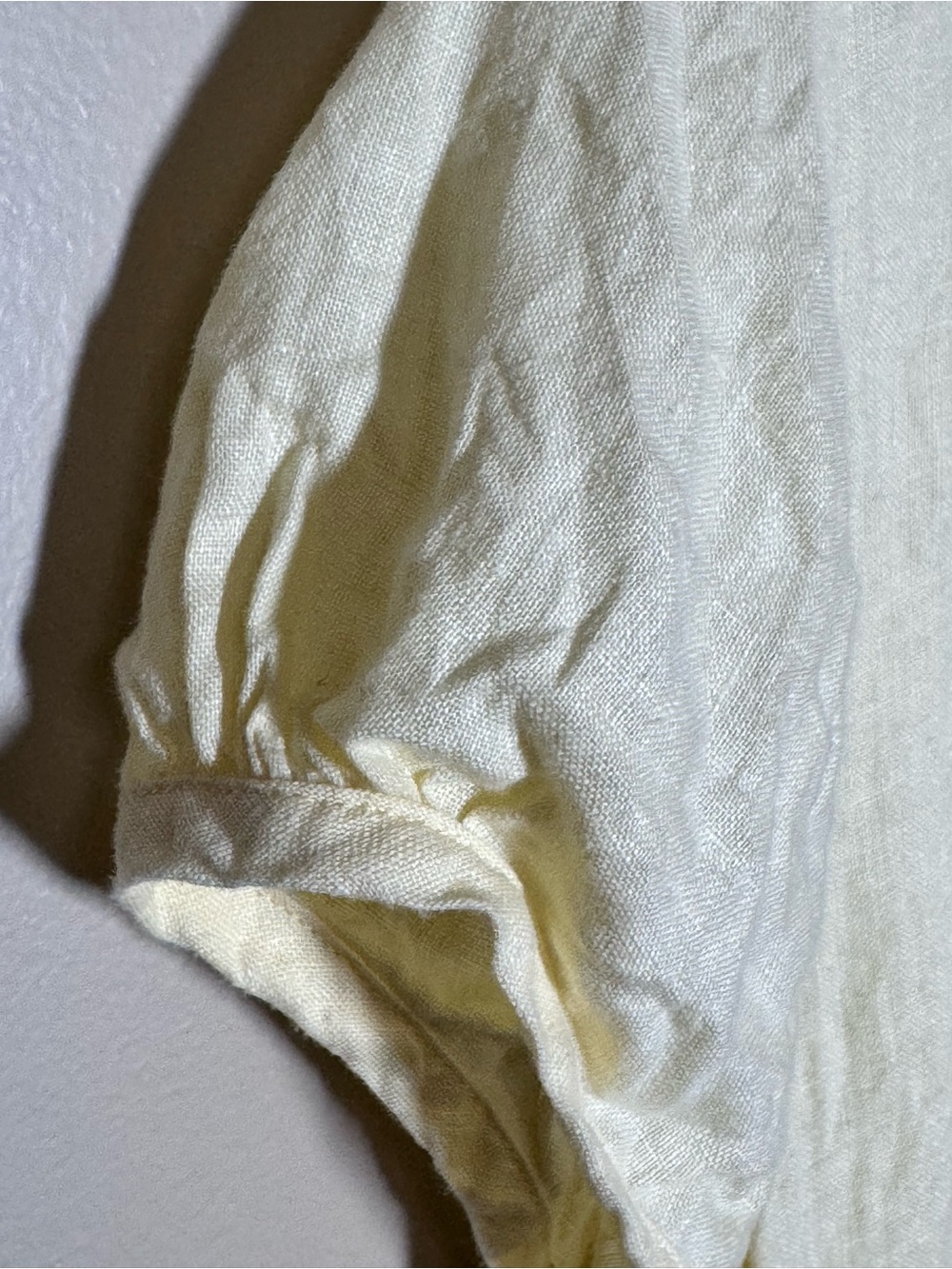 LOFT Pale Yellow Tie-Neck Short Sleeve Blouse - Picture 2 of 9